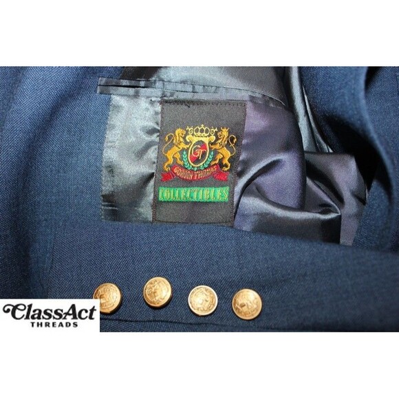 Gordon Thomas Blue Wool 2 Gold Button Sport Coat Blazer 46R - Picture 8 of 8